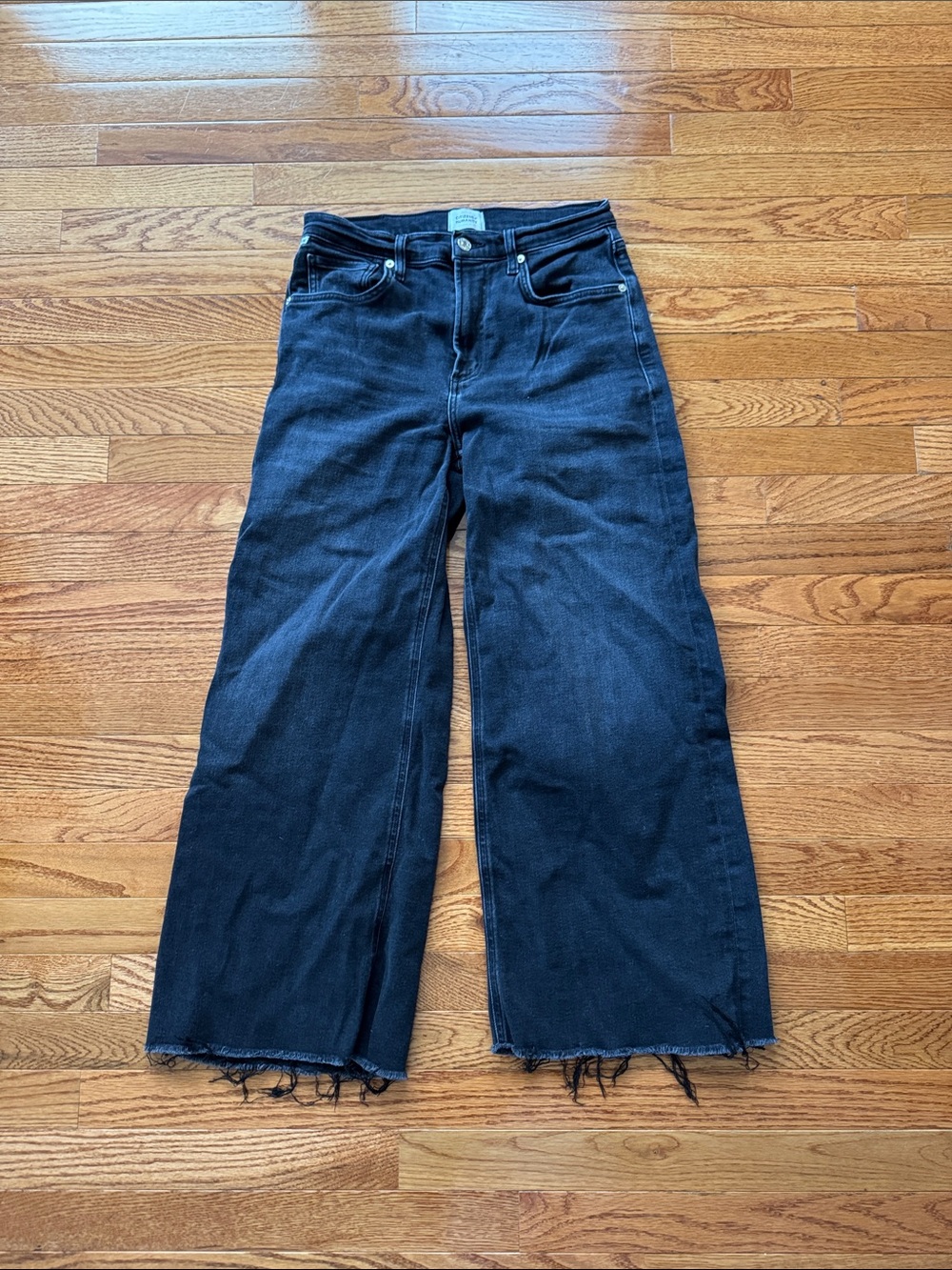 Citizens Of Humanity Black Wide-Leg High-Rise Jeans